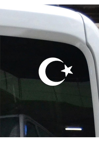 Ay Yıldız Folyo Kesim Etiket Beyaz 11cm