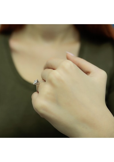 Lova 0,50 Karat Efektli Pırlanta Tektaş Yüzük - 1040111