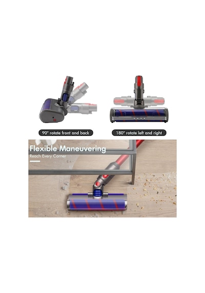 Valkyrie Dyson V7 Uyumlu v8/v10/v11/v15 Uyumlu Led Işıklı Yumuşak Rulo Süpürge Başlığı