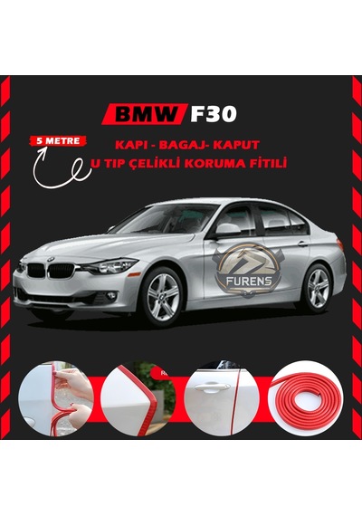Bmw F30 Oto Araç Kapı Koruma Fitili 5metre Parlak Kırmızı Renk