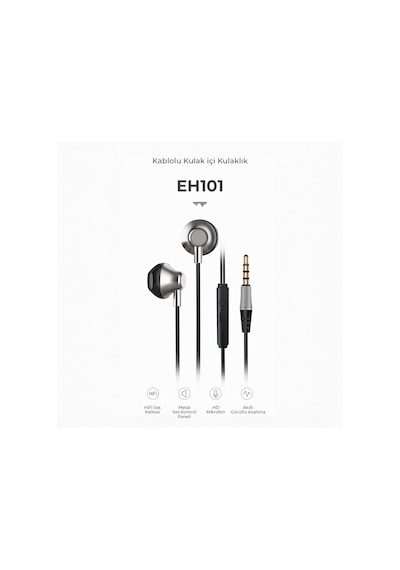 Lecoo EH101 Kablolu 3.5 MM Jacklı Kulak İçi Mikrofonlu Kulaklık
