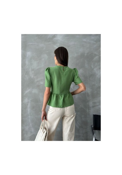 Verymoda Dantel Detaylı Bluz D2678 Zümrüt Zümrüt