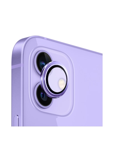 Safeus Safir Temperli Kamera Lens Koruyucu Apple Uyumlu iPhone 12 Ve Mini İle Mor