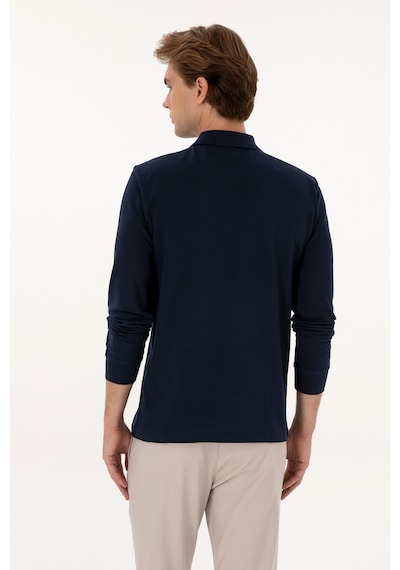 U.S. Polo Assn. Erkek Regular Fit Polo Yaka Lacivert Basic Sweatshirt 50313772-VR033 U.S. Polo Assn. Erkek Regular Fit Polo Yaka Lacivert Basic Sweatshirt 50313772-VR033