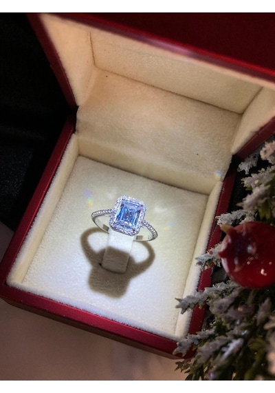 Vog Pırlanta Montür Effective Diamond Baget Evlilik Tektaşı 925 Ayar Gümüş Sevgiliye Eşe Yüzük