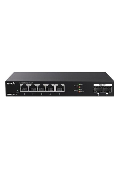 Tenda 5port Tem2007x 2.5 Gigabit 2-sfp 10gbe Yönetilemez Switch