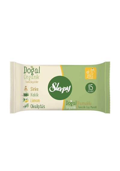 Şeylişeyler - Sleepy Doğal Organik Temizlik Cep Mendili 15 Yaprak - 1 Paket Tekli