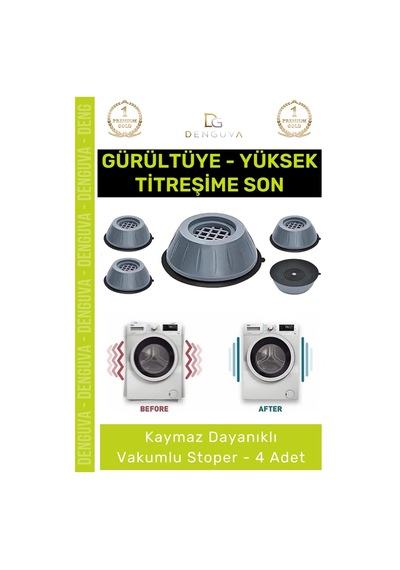 Ayakpedi Titreşim Önleyici Gürültü Emici Kaymaz Taban Çamaşır Bulaşık Makinesi 4 Adet Ayak Pedi