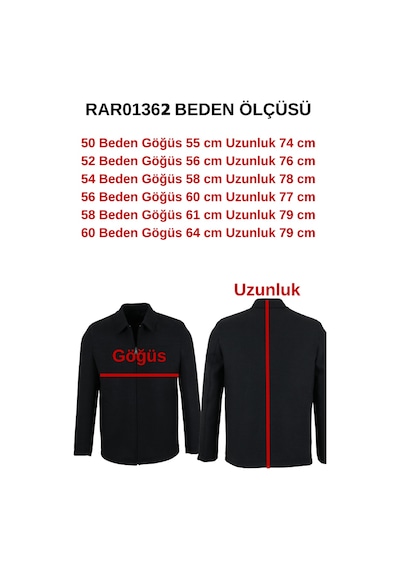 Modarar Erkek Füme Renk Kaşe Mont Normal Kesim Rar01362 Füme