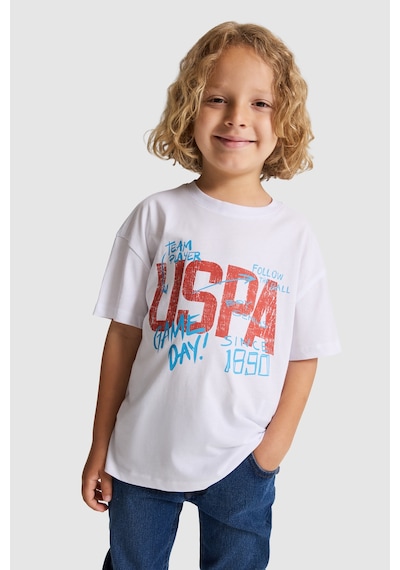 U.S. Polo Assn. Erkek Çocuk Beyaz Tişört 50327017-vr013