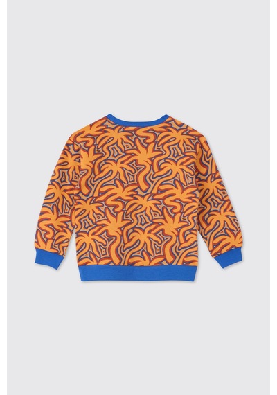 Panço Erkek Çocuk Baskılı Sweatshirt Somon