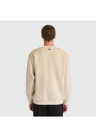 New Balance Nb Lifestyle Men Sweatshirt Erkek Bej Sweatshirt - Mnc3505 Bej