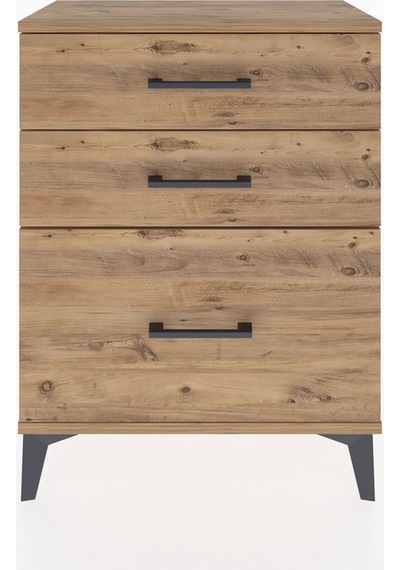 Arges Komodin 3 Çekmeceli 60x30x80 Çam-çam Atlas Çam