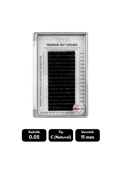 Misyul 0.05c Natural Kıvrım 11 Mm Soft Eyelash Doğal İpek Kirpik 16'lı