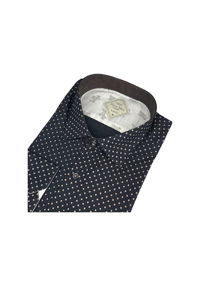 Slim Fit Pamuklu Uzun Kollu Cepsiz Gömlek Slim Fit Kalıp Siyah