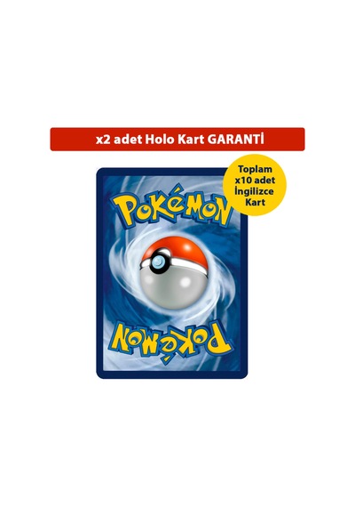 İngilizce Lisanslı X10 Adet Oyun Kartı X2 Adet Holo Kart