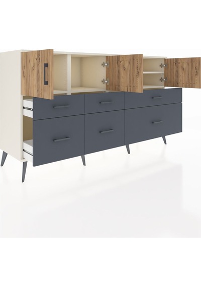 Hyperion Konsol 4 Raflı 6 Çekmeceli 4 Kapaklı 176x44x99 Aytaşı-ça Aytaşı-çam/antrasit Hyperion Konsol 4 Raflı 6 Çekmeceli 4 Kapaklı 176x44x99 Aytaşı-ça Aytaşı-çam/antrasit
