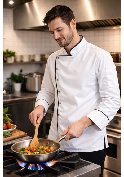 Chef Ceketi Profesyonel Aşçı Üniforması, Aşçı Gömleği Aşçı Forması Nakış Hediyeli Beyaz