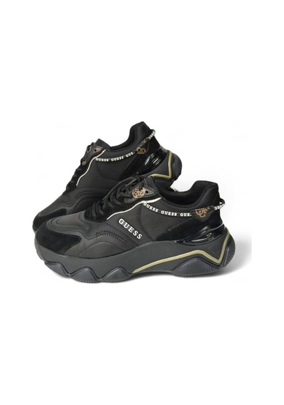 Guess Mıcola-haki Çizgili Kadın Sneaker-fl7mıcfal12-2 Siyah-haki
