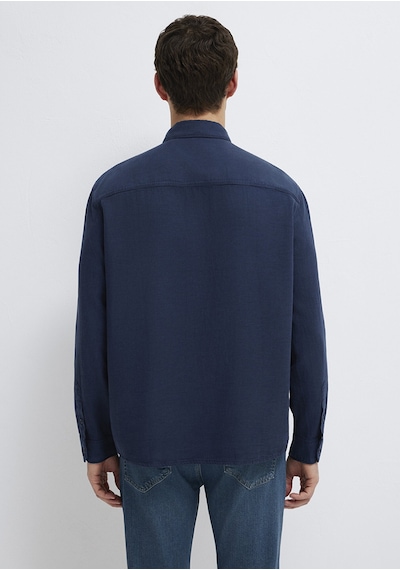 Mavi - Keten Karışımlı Lacivert Tencel Tm Liyosel Gömlek 0211482-70490 Lacivert