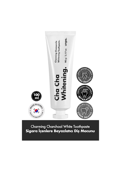 Unpa Kahve ve Sigara İçenler İçin Kore Beyazlatıcı Vegan Diş Macunu UNPA Cha Cha White Toothpaste