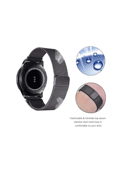 Huawei Watch Gt 3 46mm Uyumlu Krd-12 Metal İktk Kordon-siyah