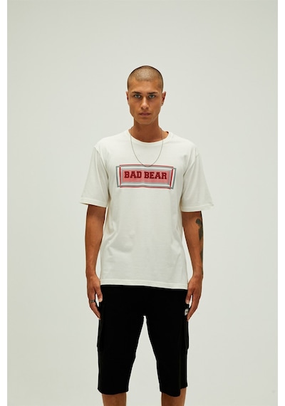 Bad Bear Mesh Erkek T-Shirt-23204 Beyaz