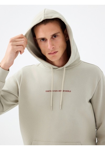 Regular Fit Erkek Sweatshirt Taş
