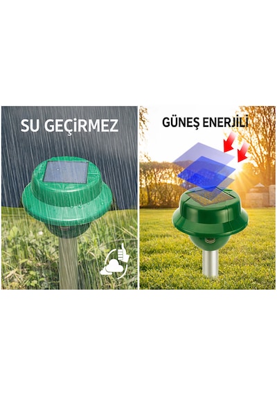 Köstebek Yılan Fare Kovucu Cihaz Güneş Enerjili Dayanıklı Ultrasonik Köstebek Kaçırıcı Savar