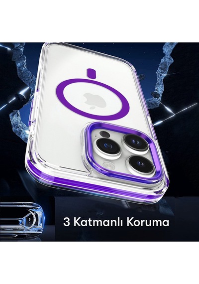 Zengemtx Joko Apple Uyumlu iPhone 15 Pro Bella Magsafe Kapak - Gri