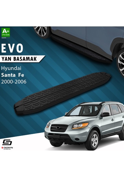 S-dizayn Hyundai Santa Fe Evo Siyah Yan Basamak 163 Cm 2000-2006