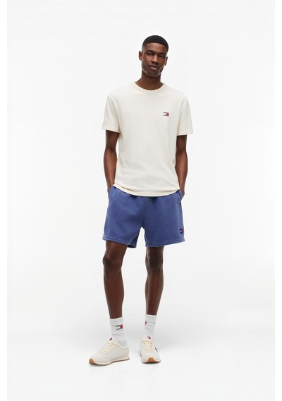 Tommy Hilfiger Tjm Reg Badge Tee Ext Erkek Bej T-shirt - Dm0dm20322