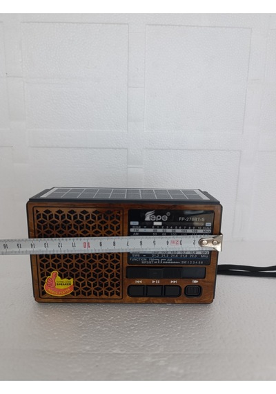 Solar Fm Radyo Bluetooth Hoparlör Mp3 Çalar Usb.tf.aux Çalar El Feneri - Kahverengi- Tek Ebat