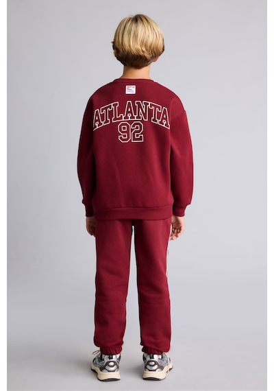 Defacto Jogger Fit Baskılı Beli Bağcıklı Kalın Eşofman Altı Erkek Çocuk I6086a826wnbr248 Bordo-br248