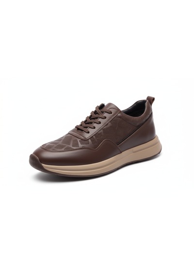 Growish Gr0444 Hakiki Deri Bej Renk Eva Taban Geometrik Desenli Sneaker Yürüyüş Ayakkabısı Kahverengi Growish Gr0444 Hakiki Deri Bej Renk Eva Taban Geometrik Desenli Sneaker Yürüyüş Ayakkabısı Kahverengi