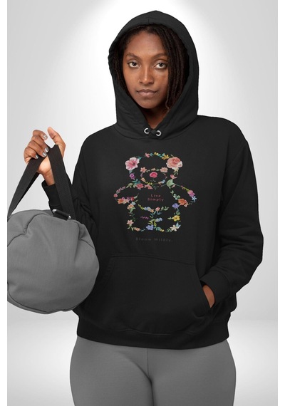 Sadece Yaşamak Kadın Erkek Siyah Kapüşonlu Sweatshirt Hoodie Siyah