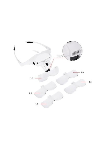 Tedar 5 Lens 1.0x3.5x, 2led Işıklı Ile Ayarlanabilir Gözlük Büyüteç9892b2 Najmaddin