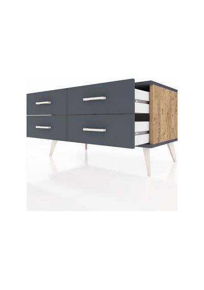 Hyperion Şifonyer 4 Raflı 88x44x48 Çam-antrasit Antrasit Hyperion Şifonyer 4 Raflı 88x44x48 Çam-antrasit Antrasit