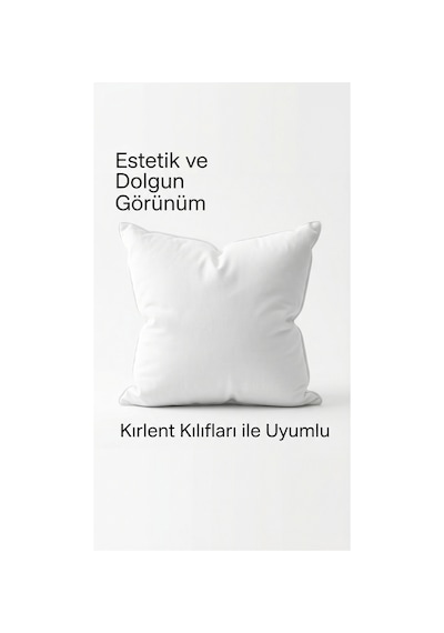 Puffyform Premium Boncuk Silikon Kırlent İç Yastığı 45x45 Cm 350 Gr Dolgun Yıkanabilir Beyaz