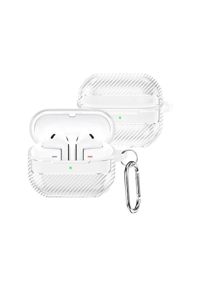 Galaxy Buds3 / Galaxy Buds3 Pro Ve Galaxy Buds 3 Fe Uyumlu Karbon Fiber Hybrid Polymer Technology Kulaklık Kılıfı Şeffaf