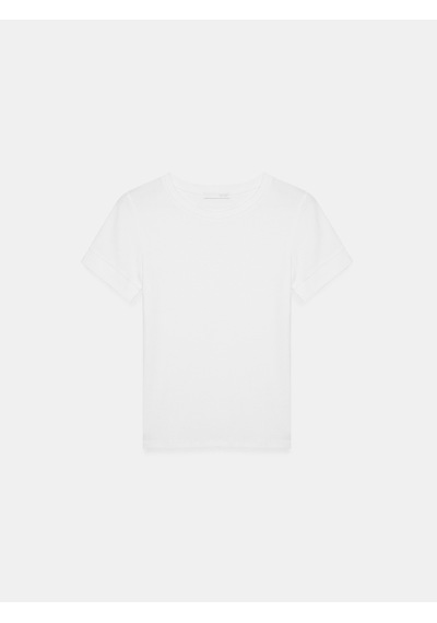 Dilvin 32637 Bisiklet Yaka T-shirt-beyaz