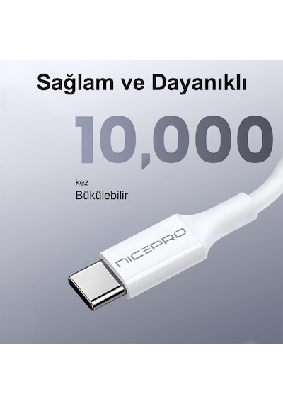 Nicepro Npo UTC12 60 W 1.2 M Tpe USB To Type-C Hızlı Şarj Ve Data Kablosu Nicepro Npo UTC12 60 W 1.2 M Tpe USB To Type-C Hızlı Şarj Ve Data Kablosu
