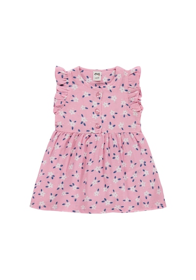 Civil Baby Kol Fırfırlı 6-18 Ay Elbise - Pembe Soft Pembe