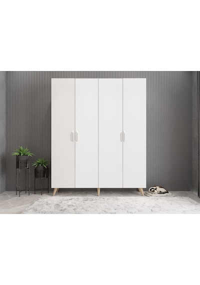 Sedef Portmanto Vestiyer -Meşe Beyaz -140 cm