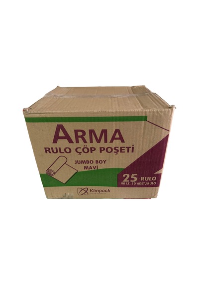 Arma Jumbo Boy 90 Lt. Mavi Çöp Torbası Poşeti - 80 X 110 Cm / 10 Adetlik 25 Rulo / Koli