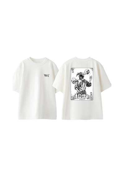 Thewert Joker Cart Kurukafa Tasarım Sırt Baskılı Pamuk Beyaz Oversize T-shirt Thewert Joker Cart Kurukafa Tasarım Sırt Baskılı Pamuk Beyaz Oversize T-shirt