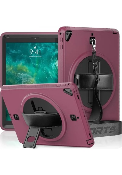 Newface Apple iPad Uyumlu 5 Air 9.7 Kılıf Strap-c Otterbox Tablet Kapak - Mürdüm Tablet Kılıfı Newface Apple iPad Uyumlu 5 Air 9.7 Kılıf Strap-c Otterbox Tablet Kapak - Mürdüm Tablet Kılıfı