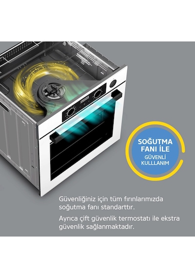 Simfer 8246 11 Fonksiyon Steam Master Ankastre Fırın Gri Cam Dijital