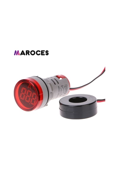 22Mm Dijital Ampermetre 0-100A Arası Ac Ampermetre Kırmızı