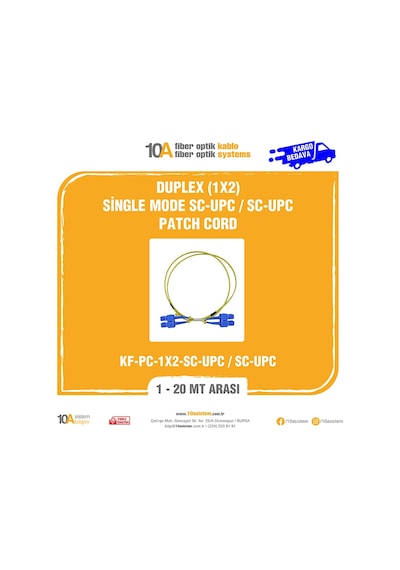 Fiber Optik Duplex 1X2 Single Mode Sc-Upc / Sc-Upc Patch Cord